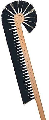 Ideenmanufaktur Schrankbesen Buchenholz Rosshaar 2 teilig 147 cm Braun mit schwarzen Spitzen für Schmale Nischen