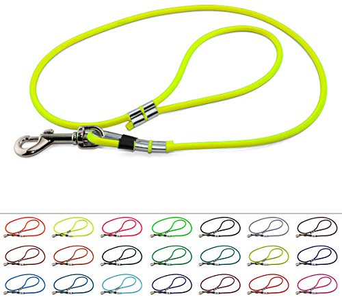 LENNIE BioThane Führleine, rund, Ø 8 mm, 2m lang, mit Handschlaufe, Neon-Gelb