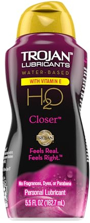 TROJAN Lubricants H2O Closer Water-Based Lubricant, Personal Lube, 5.5 fl oz