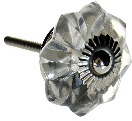 Nicola Spring Glass Cupboard Drawer Handle Knob - Star Design