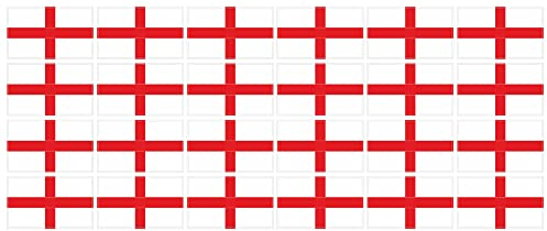 INDIGOS UG - Mini Aufkleber Set - Pack glatt - 33x20mm - selbstklebender Sticker - Fahne - England - Flagge - Banner - Standarte fürs Auto, Büro, zu Hause und die Schule - 24 Stück - für Auto