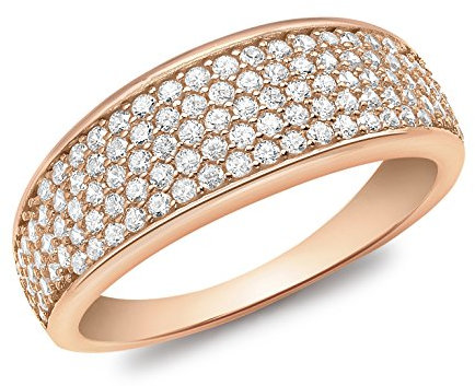 CARISSIMA Damen-Ring Pave Set Tapered - Size Q 375 Rotgold Zirkonia transparent Rundschliff Gr. 58 (18.5) - 5.48.8849