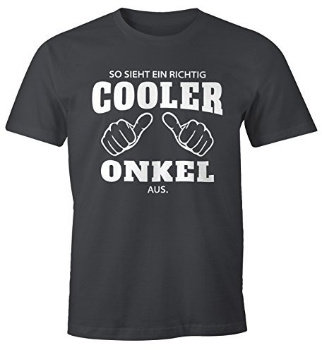 MoonWorks Herren T-Shirt So Sieht EIN richtig EIN richtig Cooler Onkel aus Fun-Shirt dunkelgrau XXL