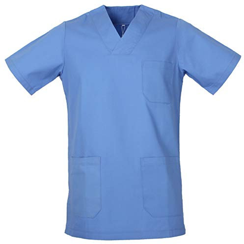 MISEMIYA - Medizinische Uniformen Unisex Top Krankenschwester Krankenhaus Berufskleidung - Medium, Blauer Himmel