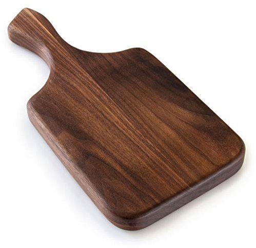 Brazos - Tagliere piccolo in legno biologico, utilizzato per servire, tagliare frutta, verdura o carne e come piatto per salumi, noce scuro, 11 x 6