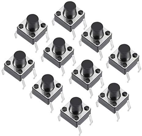 sourcing map 6x6x7mm Panel Small PCB Momentary Tactile Tact Push Button Switch DIP 10PCS