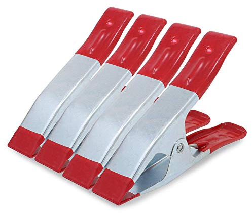 Xrten 4 pcs Morsetti a Molla in Metallo,Mini Pinze a Molla Punta di Metallo Primavera Morsetti per il Telone da Campeggio