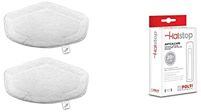 Polti Vaporetto Kit of 2 Cloths for Steam Mops and Smart Cleaner with Vaporforce Brush & PAEU0094 Kalstop Anti-Scale Phials, White