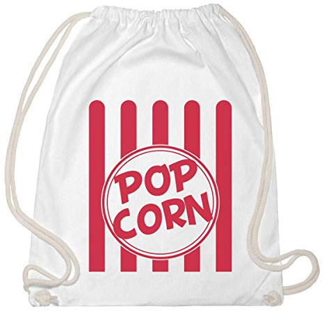 Stoffbeutel Karneval & Fasching - Popcorn Kostüm Tasche Retro Turnbeutel & Gym Bag One Size Weiß