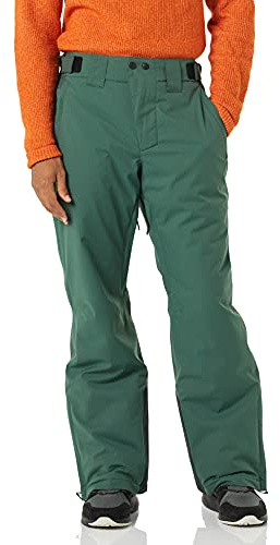 Amazon Essentials Pantalon de ski isotherme imperméable pour homme, bloc de couleurs vert épicéa noir (taille XL)