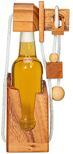 Mini Puzzle par Zederello pour Bouteilles de bière, Puzzles, 0,33 Litre, Coffre-Fort en Bois, pils, Emballage Cadeau