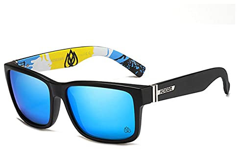 WQZYY&ASDCD Sonnenbrille Herren Damen Quadratische Polarisierte Männer Sportart Fahrfischergläser Schutzbrille Male-New_Blue