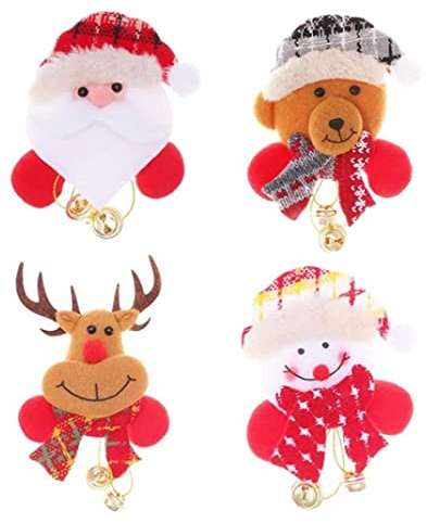 TOSSPER 4pcs Christmas LED Broche Clignotant Broche Noël Broche Noël pour Enfants Gift Party Favors