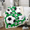 Jungen Fußball gedruckt Wohndecke Sportthema Kuscheldecke 75x100cm Schwarz Weiß Fußball Muster Flanell Fleecedecke Grün Wettkampfspiele Couchdecke