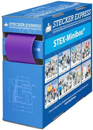 STEX24 Schrumpfschlauch 2:1, Minibox mit 1,9m, violett 32,0/16,0mm, 1 1/4 Zoll, WSB2 Schrumpftemperatur mind. 70°C, vollständig bei mind. 100°C - 1 Stück