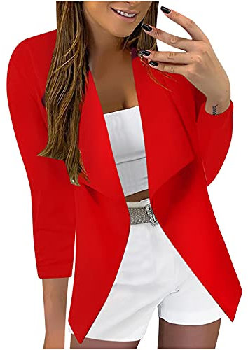 Blazer Femme Chic Et Elegant - Col en V Slim Fit Manteau Cardigan OL Bureau Affaires Veste Blazer Sweat Femme Blouson Jacket