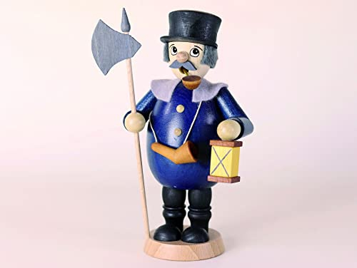 Räuchermann Nachtwächter mit Laterne BxH 8,5x15cm NEU Rauchen Rauchfigur Rauchmann Räucherfigur Räucherkerze Smoker Kerze Figur Mann Holz Seiffen Erzgebirge Holz Schnee Dekoration Weihnacht