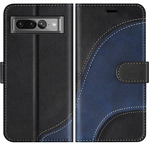 BoxTii Cover per Google Pixel 7 PRO, Custodia in PU Pelle Portafoglio per Google Pixel 7 PRO, Magnetica Cover a Libro con Slot per Schede, Nero
