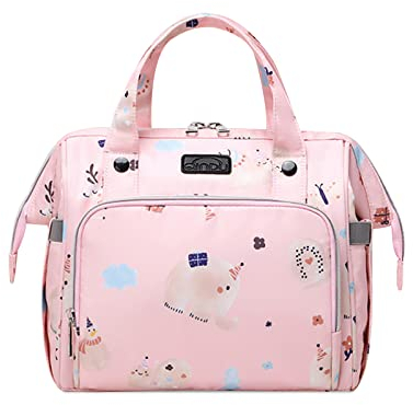 SONARIN Multifonctionnel Sacs à Dos à Langer pour Bébé,Léger Imperméable Sacs à Langer Fourre-tout Sac à Bandoulière Sac de Maternité Sac à Couches de Voyage pour Maman & Papa(Rose)