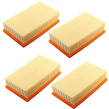 MCHNIC Lot de 4 filtres pour Karcher NT25/1, NT35/1, NT45/1, NT55/1, NT361 ECO, NT561 ECO, NT611 ECO Filtre à air plat filtre à lamelles/aspirateur de sol/aspirateur de lavage/robot aspirateur