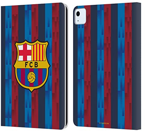 Head Case Designs Licenciado Oficialmente FC Barcelona Home 2022/23 Crest Kit Carcasa de Cuero Tipo Libro Compatible con Apple iPad Air 2020/2022