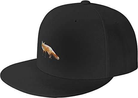 Fox Trucker Hat Hats Flat Bill Caps Dad Hat Baseball Cap für Männer Frauen Schwarz