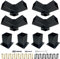 DEVALLEY Pergola Brackets Kit,3-Way 90° Corner DIY Brackets & Post Achors,Black Powder-Coated Steel Made Elevated Wood Stand Kit for 4x4(3.5x3.5) Wood Beams,Patio Pergola,Log Cabin Gazebo W/Hardware