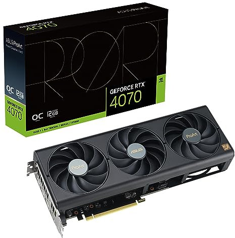 ASUS ProArt GeForce RTX™ 4070 OC Edition Carte Graphique 12 Go GDDR6X (PCIe 4.0, 12 Go GDDR6X, DLSS 3, HDMI 2.1, DisplayPort 1.4a)