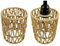 Rattan Lampenschirm Hängelampe | 11.5 x 15 cm Kleine Lampenschirme für Pendelleuchte | Boho Lampenschirm aus Weidengeflecht, Ersatz | Home Deko Gewebte Lampenschirme für Deckenleuchten (1/2/4 Stück)