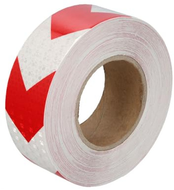 Reflektierendes Klebeband, Weiß/Rot, 50 mm x 33 m, für den Heimgebrauch.