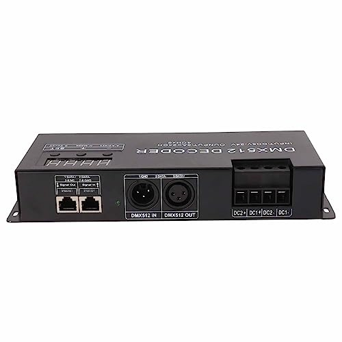 24-Kanal Decoder Dimmer RGBW 512 Digitalanzeige Decoder LED Controller für Bühnenbar und Groß Außendekorationsprojekte, DC 5V24V