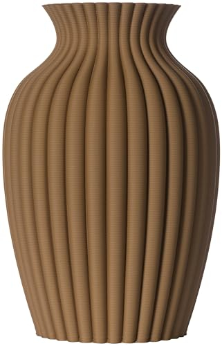 3D Vase Blumenvase Dekovase Brikenda 21cm für Schnitt-/ Trockenblumen | nachhaltig | wasserdicht (Braun)