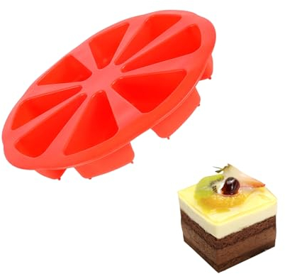 Samuliy Silicone Baking Molds, 8 Cavity Silicone Scone Pan Cakes Slices Mold Triangle Cavity Cake Pan, Pizza Mold Silicone Cupcake Liners Pastry Bakeware for Mousse Pudding Scones Fruit Pie