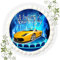 FONDANT Tortenbild, Zuckerbild mit Motiv, Essbares Foto für Torten, Tortenbild, Tortenaufleger Ø 20cm FONDANT Lamborghini Nr. 3