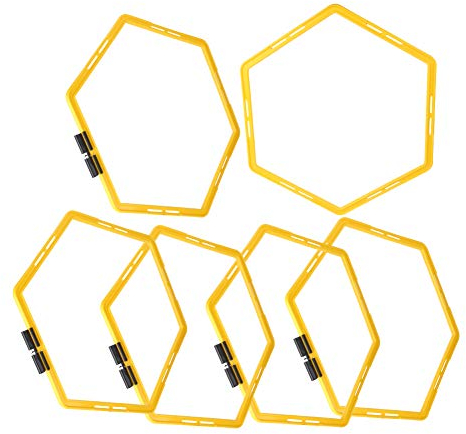 6Pcs Hexagon Agile Circle, Hexagon Agility Ring Training Circle Ring Speed Agility Ladder Physical Training Ring Football Footwork Trainer Soccer Football Training Equipment for Youth