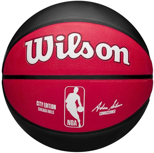 Wilson NBA Team City Edition Chicago Bulls Out Ball WZ4024205XB, Unisex basketballs, Red, 7 EU