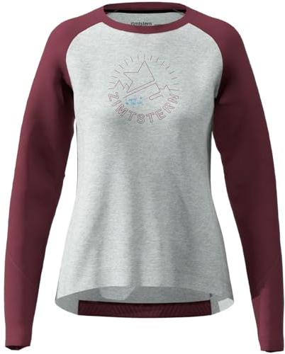 Zimtstern Damen PureFlowz Trikot, Grey Melange-Windsor Wine, XS