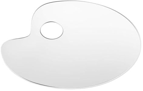 Hrlace Palette de peinture acrylique transparente - 15 x 25 cm - Ovale - Pour peinture acrylique - Anti-adhésive - Avec trou - Palette de peinture en plastique - 1 pièce