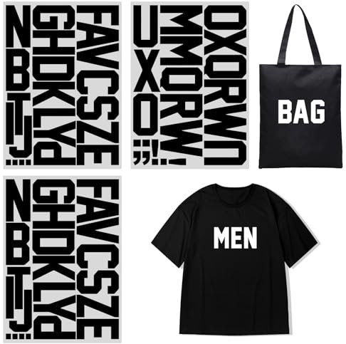 3 Inch Iron On Heat Transfer Letters Alphabets Fabric Vinyl DIY for Sport Jerseys T Shirts Clothes Slogan Printing Crafts Decoration (Black)