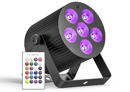 Oloaxolx 60W Akku LED Par Strahler Wiederaufladbar, RGBWA+UV 6 LED Bühnenlicht mit Fernbedienung DMX512 Partylicht für DJ Disco Live Hochzeit Indoor Outdoor Ausstellungshalle
