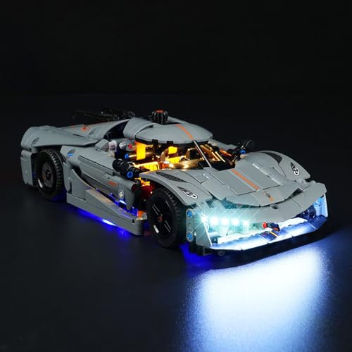 LED-Licht Kit Kompatibel mit Lego Technic Koenigsegg Jesko Absolut Super Sports Car, LED Beleuchtungsset for Lego 42173 (Nur Licht, Keine Modelle) (LED Light Set for Lego 42173)