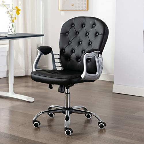 ShGaxin Bürodrehstuhl, Bürostuhl, Office Chair, Drehstuhl, Schreibtischstuhl, Büro Stuhl, Chefsessel, Schwarz Kunstleder