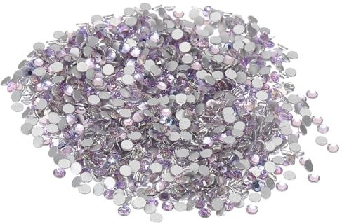 PATIKIL SS16/1440Pcs Strass en Verre Cristal, Strass À Dos Plat en Verre Cristal Pierres Cristal Fabriquées Artificiellement Diamant pour Art Ongle Création DIY Maquillage, Rose Pâle