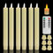 MI CASA Flameless Flickering Taper Candles with Remote Control, Timer, Dimmer, 3D Wick Light Window Led Candles Ivory Battery Operated Pack of 6, Christmas Home Wedding Decor (0.78 X 9.25 Inch)