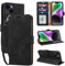 GOTOURED for iPhone 14 Plus Phone Case Wallet, RFID Blocking 4 Card Slots, Wrist Strap, Kickstand, Magnetic Closure, Shockproof Protective Soft Leather Flip Cover (Black)