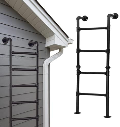 3 Way Combination Ladder for Roof Basement Window Well and Fire Escape Indoor/Outdoor Step Ladder (57in)