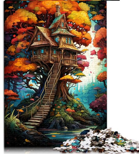 2000-teiliges Puzzle, Baumhaus im Wald, Papierpuzzle, geeignet für Erwachsene und Kinder ab 12 Jahren, pädagogisches Puzzle, Familienspiel, Größe: 70 x 100 cm