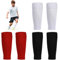 MUNSKT 3Pcs Football Sleeves, Comfort Breathable Shin Pad Sleeves, Cut Football Socks, Elastic Soccer Leg Sleeves for Football Beginner (Black+Red+White) (Kid)