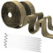2 Stück Hitzeschutzband Auspuff: 50mm×5M Golden Hitzeschutzband Basaltfaser, Auspuff Dichtband mit 10 Stück 300mm Edelstahl Kabelbinder, Auspuff Hitzeschutzband für Motorrad Fächerkrümmer Thermoband
