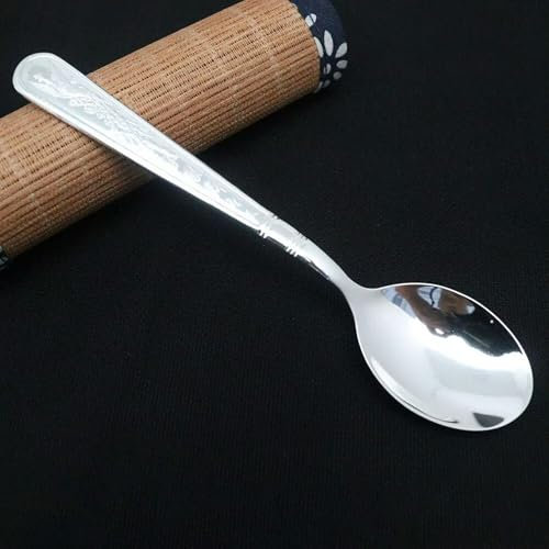 Pure Fine Silver S999 Luck Phoenix 凤舞九天 Spoon Food Grade Tableware 27.3g